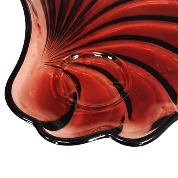 Vintage Moroccan Amethyst Hazelware Hazel Atlas Seashell Snack Plate & Cup - Picture 5 of 13